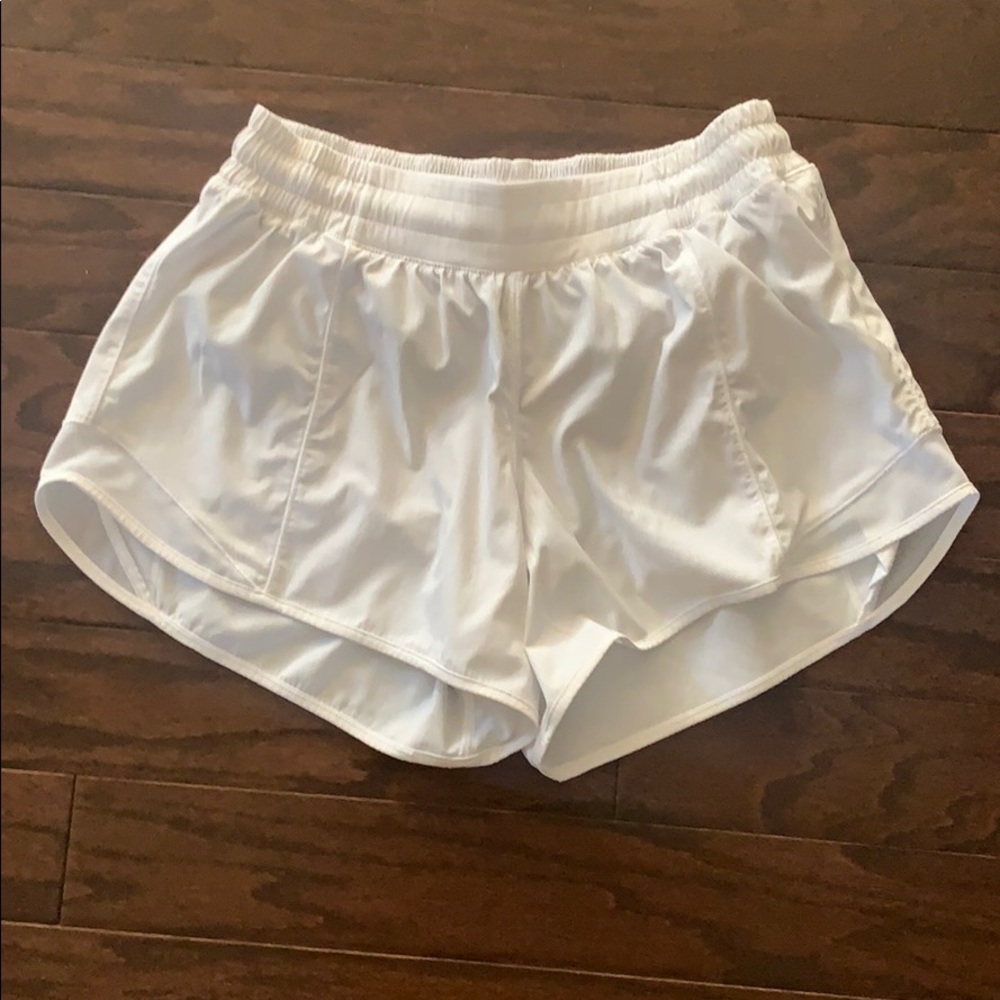 White Lululemon Hotty Hot Shorts